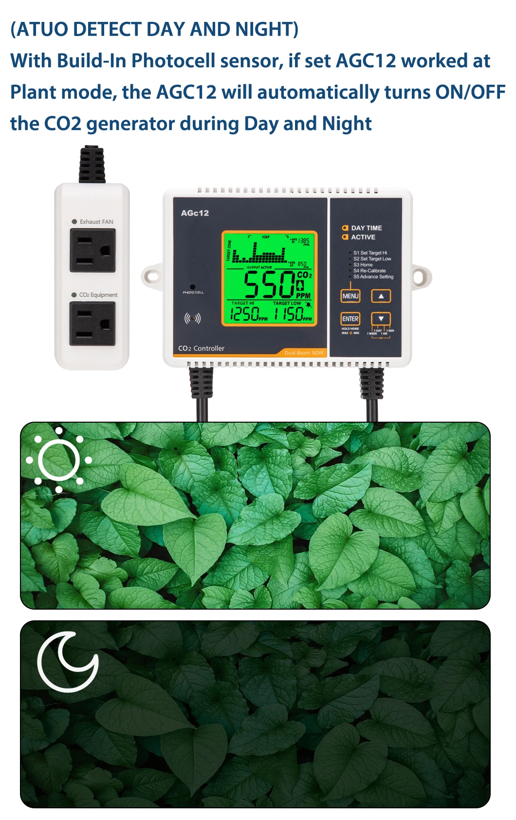 Wall Mount Carbon Dioxide Monitor Controller with Ndir Remote Sensor with Chart Trend Display