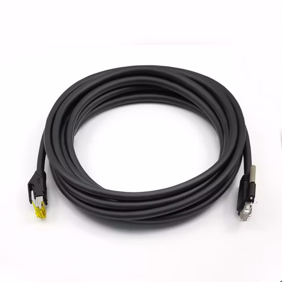 Gige Cable High Flex RJ45 Vertikaler rechter Ausgang mit Rändelschrauben