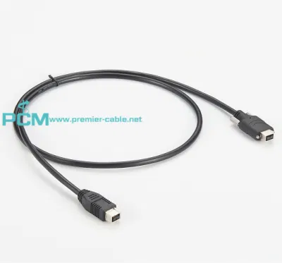 9-poliges Firewire 800-Kabel IEEE 1394 mit Rändelschraube